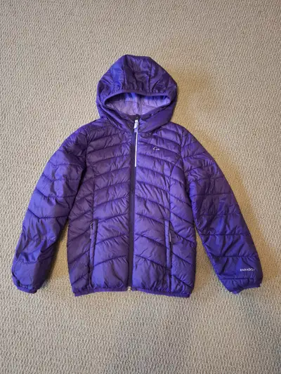 - excellent condition, only worn a handful of times - PrimaLoft packaway hooded jacket in purple - s...