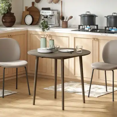 Folding Dining Table, Round Drop Leaf Kitchen Table for Small Sp, View more