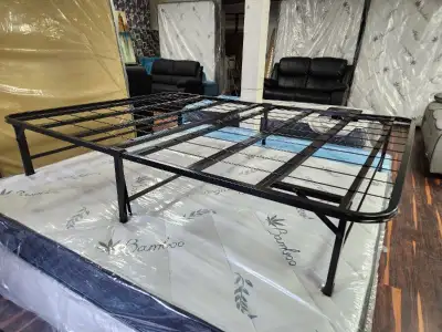 Brand new metal queen bed frame With slats, no box needed.760lb, View more