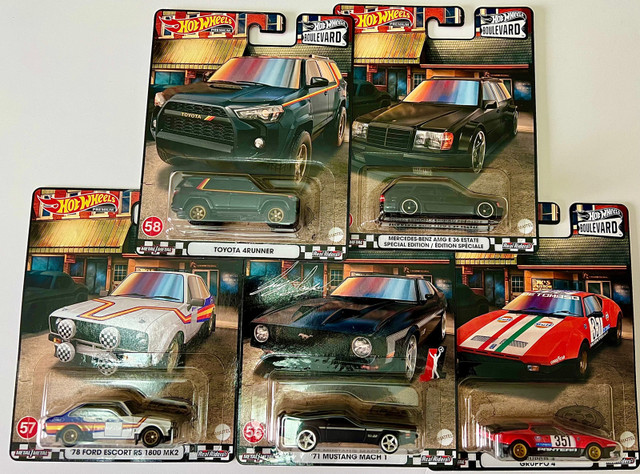 2022 Hot Wheels Premium Boulevard Mix M - 5 Card Complete