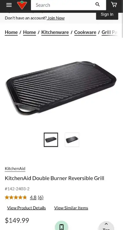KitchenAid Cast Iron Reversible Griddle, View more