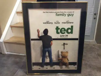 FRAMED MOVIE POSTER TED STARRING MARK WAHLBERG AND SETH MACFARLANE. BOX OFFICE RAUNCHY COMEDY SMASH...