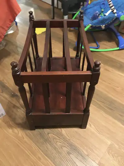 vintage megezine rack with drawer, View more