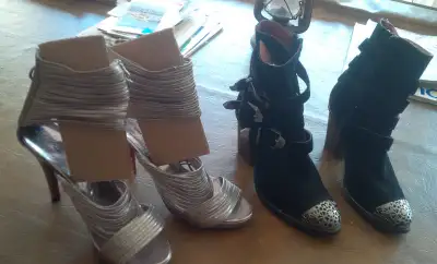 2 Pr Near New Shoes/Boots, Apple Bottoms 9, Jeffrey Campbell,, 8, View more