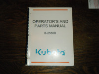 Kubota B-2550B Snowblower Operators and parts Manual