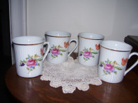 Vintage Floral Mugs -  Set of Four