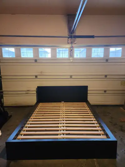 Queen Size IKEA MALM Dark-Brown Bedframe With Slats Dropoff Extr, View more