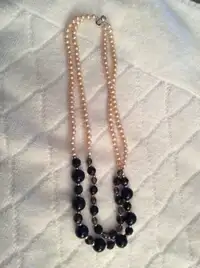 2 strands genuine freshwater pearl and gemstone necklace
