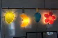 Various Ikea Wall Lamps: Flower, Star, Ladybug, Balloon, etc.