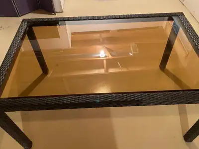 Wicker Smoke Glass Table Top, View more