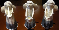 Vintage Handmade Porcelain Pottery Angels