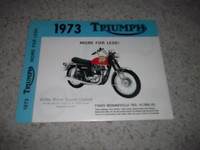 1973  Triumph Motorcycle Original Brochure