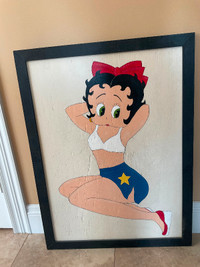 Betty Boop painting on wood board