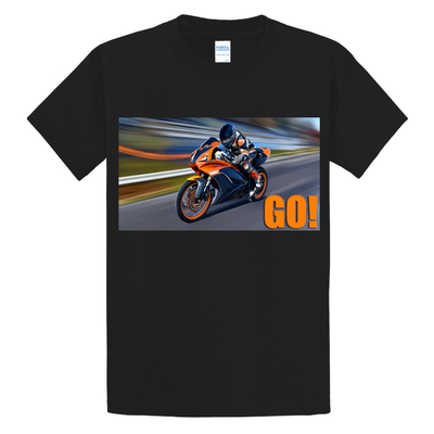GO! Redline Rush Motorcycle T-Shirt – Speed in Motion | $25, View more