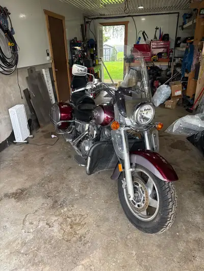 2001 Kawasaki Vulcan nomad 1500 cc low km. Has a small bit of damage on right side saddle bag when i...