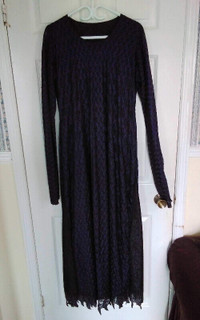 #9 - Blackish Blue  Long Dress Netted Very Soft Brand New