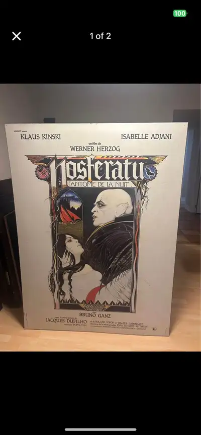 Vintage Nosferatu movie poster 47 x 63 inches In decent shape Very presentable $350 obo