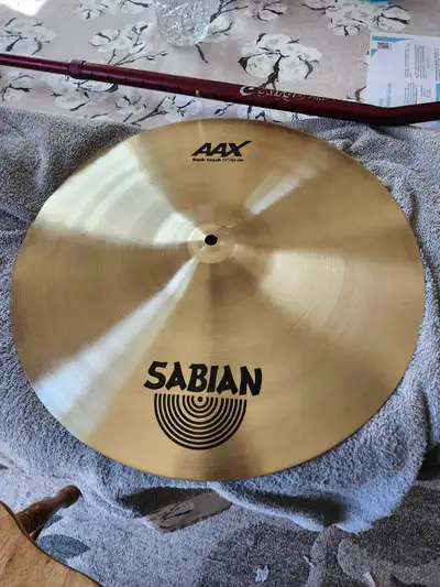 New Sabian AAX 17" Dark Crash drum cymbal., View more
