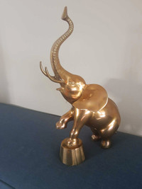 19" Tall Brass Elephant 