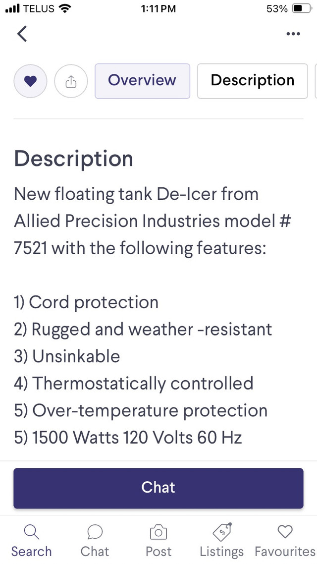 New Floating Tank De-Icer  in Outdoor Tools & Storage in Red Deer - Image 2