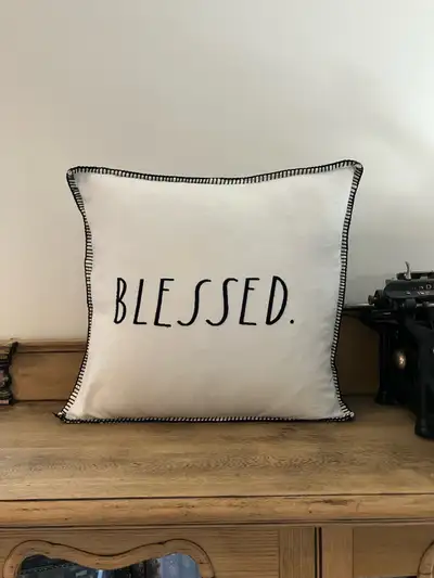 Rae Dunn Blessed Pillow - 18” x 18”, View more