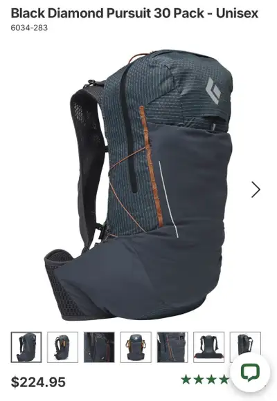 New, tags attached - The Pursuit 30 Pack will keep you moving light and fast. With a harness design...