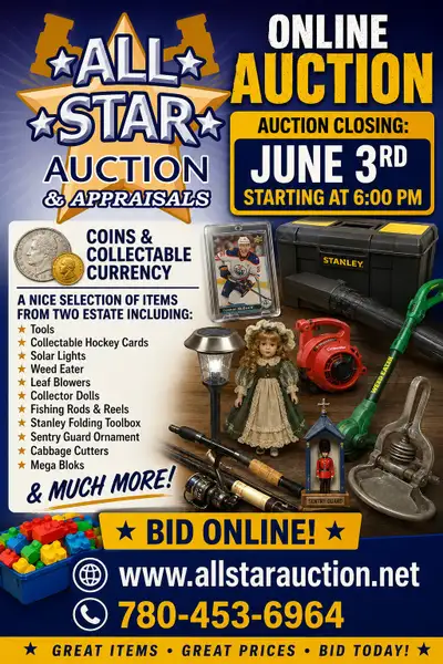 EDMONTON:  Timed Online Estate Auction - June 3rd at 6 pm, View more