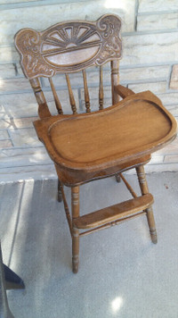ANTIQUE PRESSED BACK CHILDS HIGHCHAIR