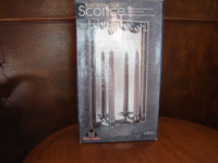 leaf mirror wall Sconce, for (2) 10" taper candles