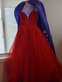 Beautiful red corset grad dress