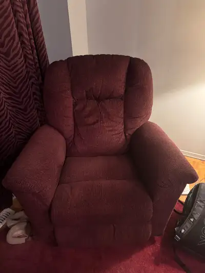 Burgundy Fabric Recliner, View more