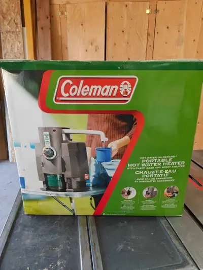 Portable propane water heater great for camping and having hot showers or washing dishes. Comes with...