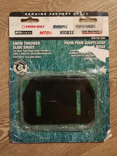 one pair of replacement slide & skid shoes for a snowblower new, in the package MTD, Troy-Bilt, Bole...