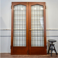 Antique Leaded Glass French Doors