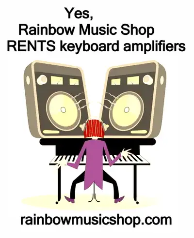 Yes,Rainbow Music Shop RENTS keyboard amplifiers too !, View more
