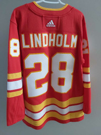 Official Adidas Calgary Flames Elias Lindholm Jersey 46