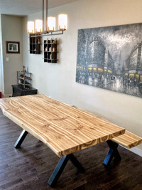 CUSTOM LIVE EDGE DINING, END, SIDE, DESK & COFFEE TABLES