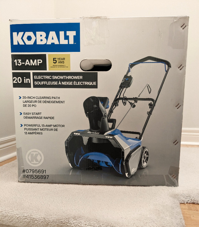 Kobalt Electric Snowthrower $290, Extension Cord 100ft $70 in Garage Sales in Markham / York Region