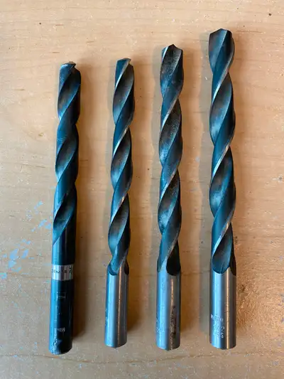 Large diameter 1/2 15/32 and 7/16 HSS drill bits, View more