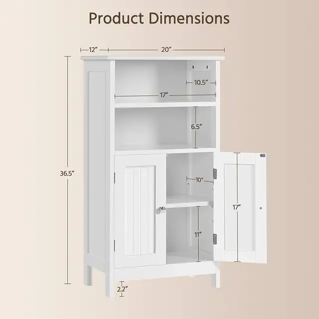 Double door Bathroom Floor Cabinet, Free Standing Cabinet in Bathwares in Markham / York Region - Image 8