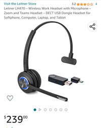 Wireless Work Headset with Microphone 