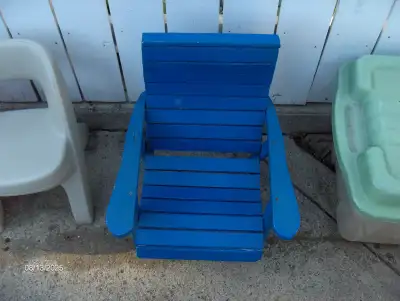childs blue wood chair, View more
