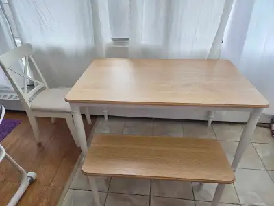 IKEA DANDERYD Dining Table, 1 bench and 2 chairs, View more