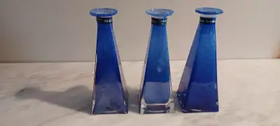 3 Murano Decanters or flower Vases Handmade , View more