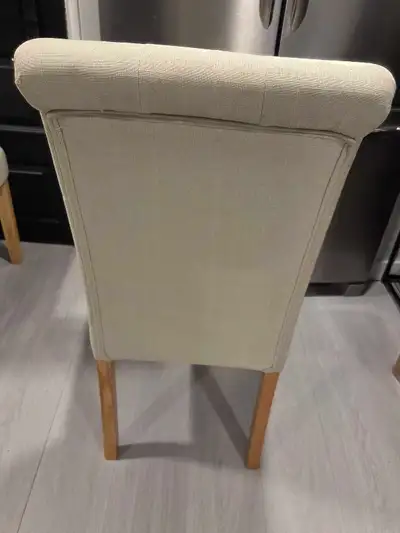 Pickup only: 4 Tufted Upholstered Dining Chairs – Beige/Cr, View more