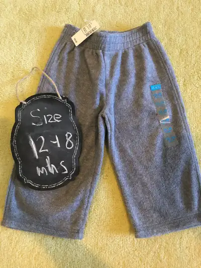 Brand new boys grey fleece pants 12-18 months - NWT, View more