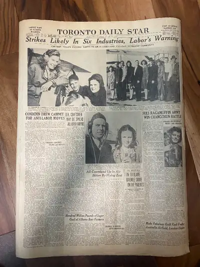 Vintage - Toronto daily Star Paper - Apr 29, 1946 - 10 pages