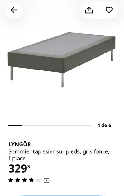 sommier / base de lit simple (1 place), View more