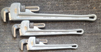 3 Ridgid aluminum pipe wrenches $100.00