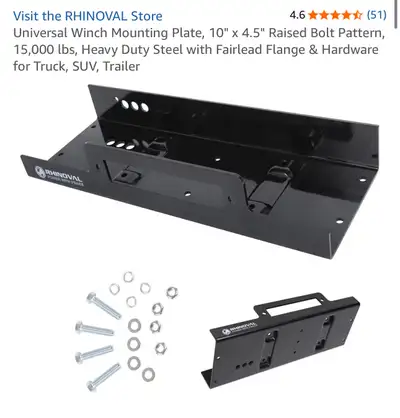 Universal Winch Mounting Plate 15k lbs, View more